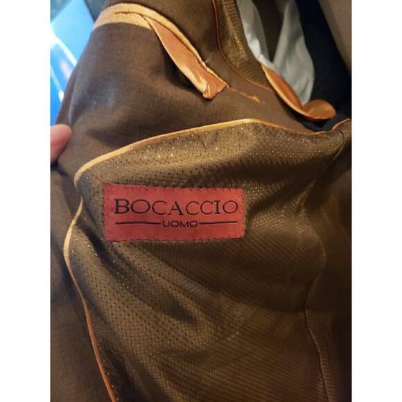 Bocaccio Uomo Brown 2 Piece Blazer Pants Suit Size 48 L - Picture 6 of 6